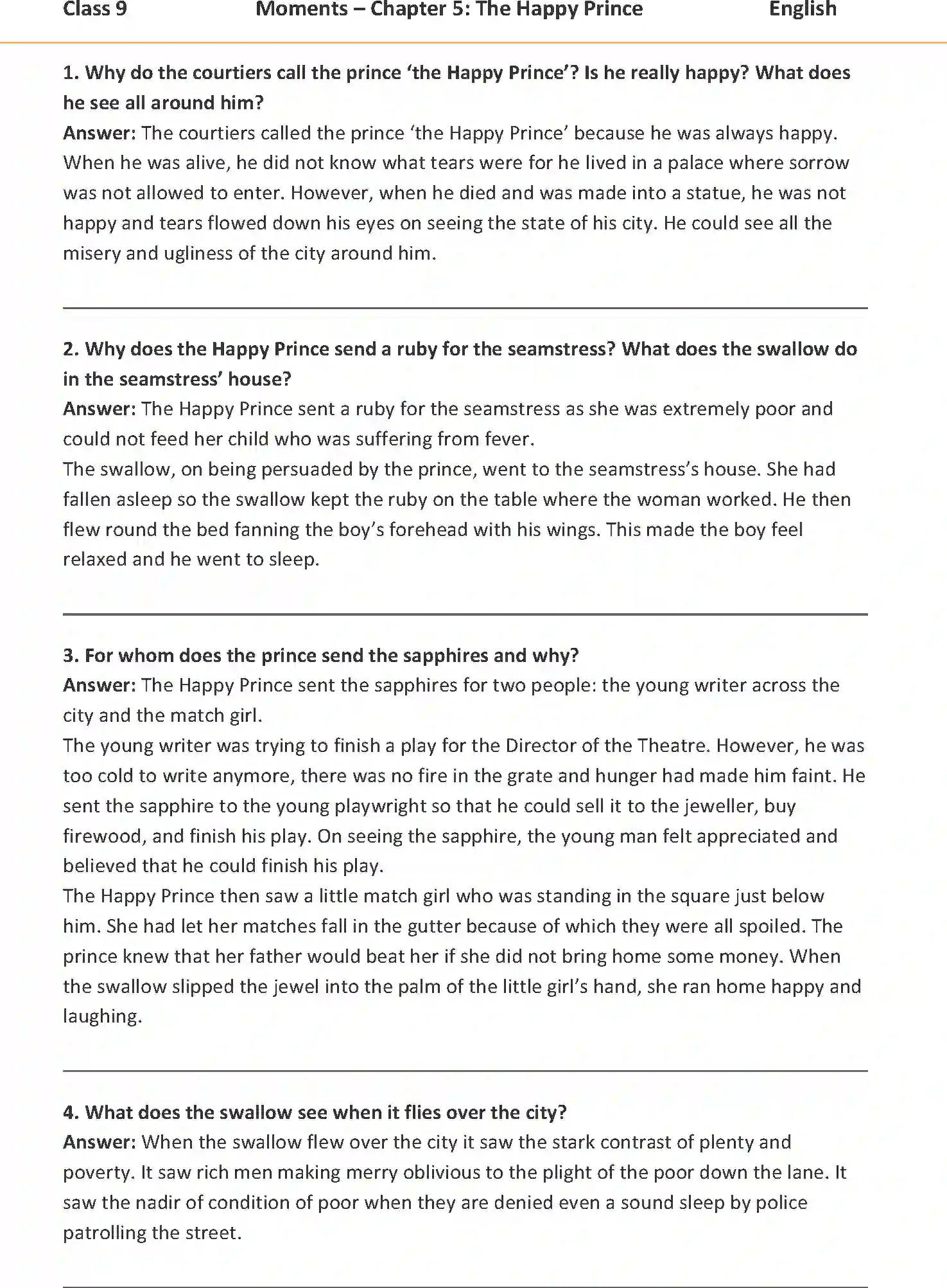 NCERT-Solution-Class-9-English-Moments-Chapter-5-The-Happy-Prince-3293-page-1