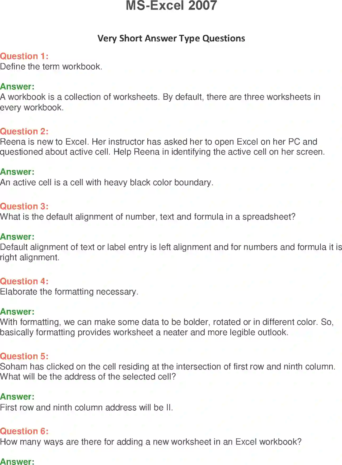 NCERT-Solution-Class-9-Foundation-of-Information-Technology-MSExcel-2007-1208-page-1