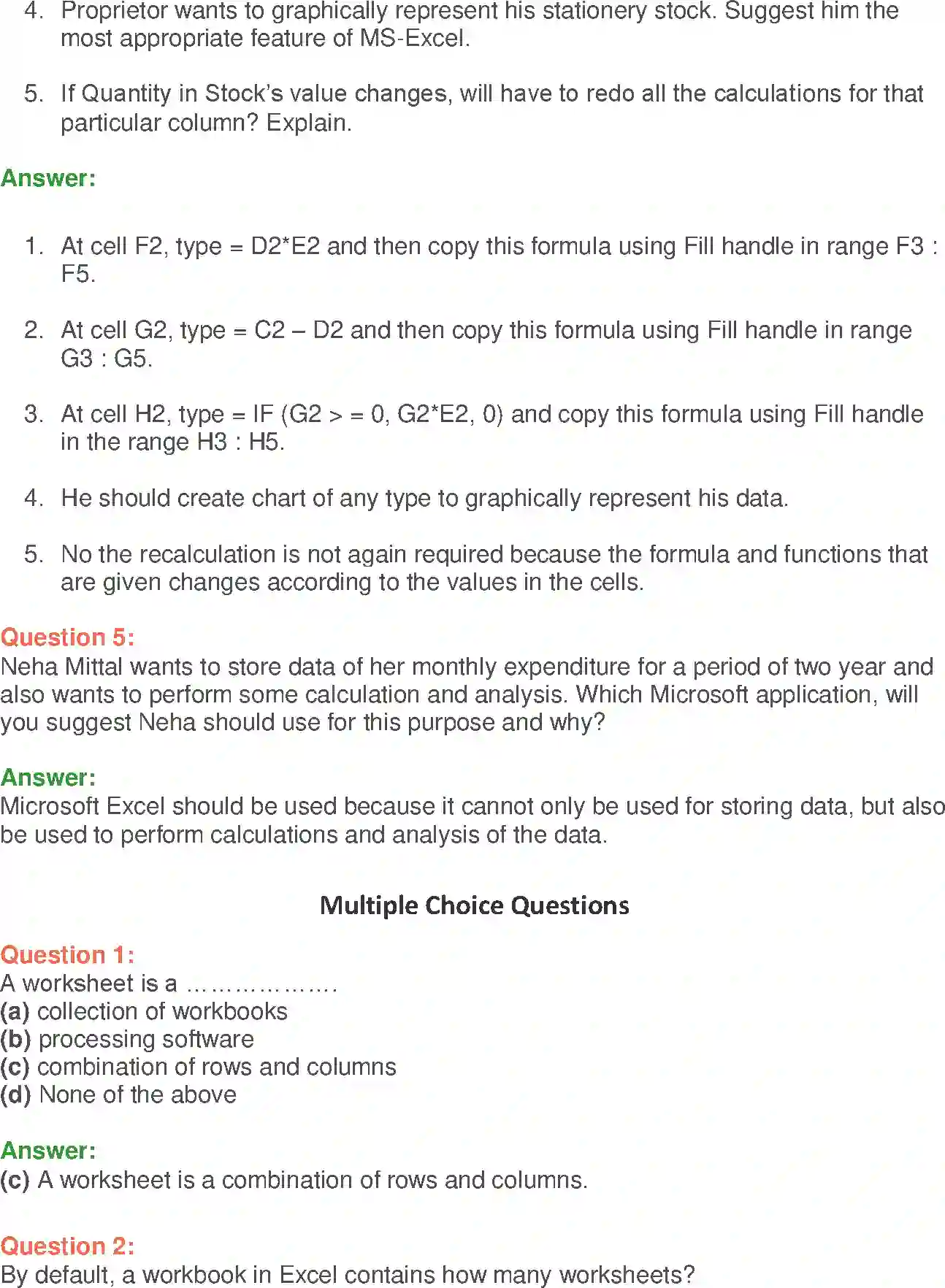 NCERT-Solution-Class-9-Foundation-of-Information-Technology-MSExcel-2007-1208-page-12