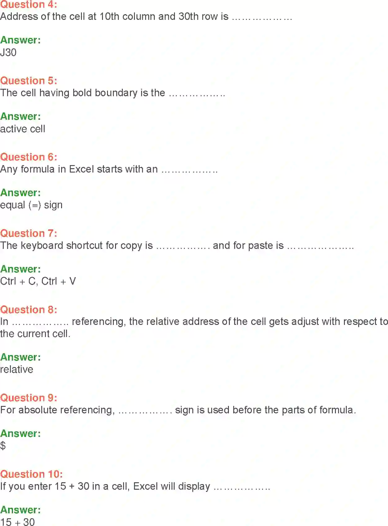 NCERT-Solution-Class-9-Foundation-of-Information-Technology-MSExcel-2007-1208-page-19