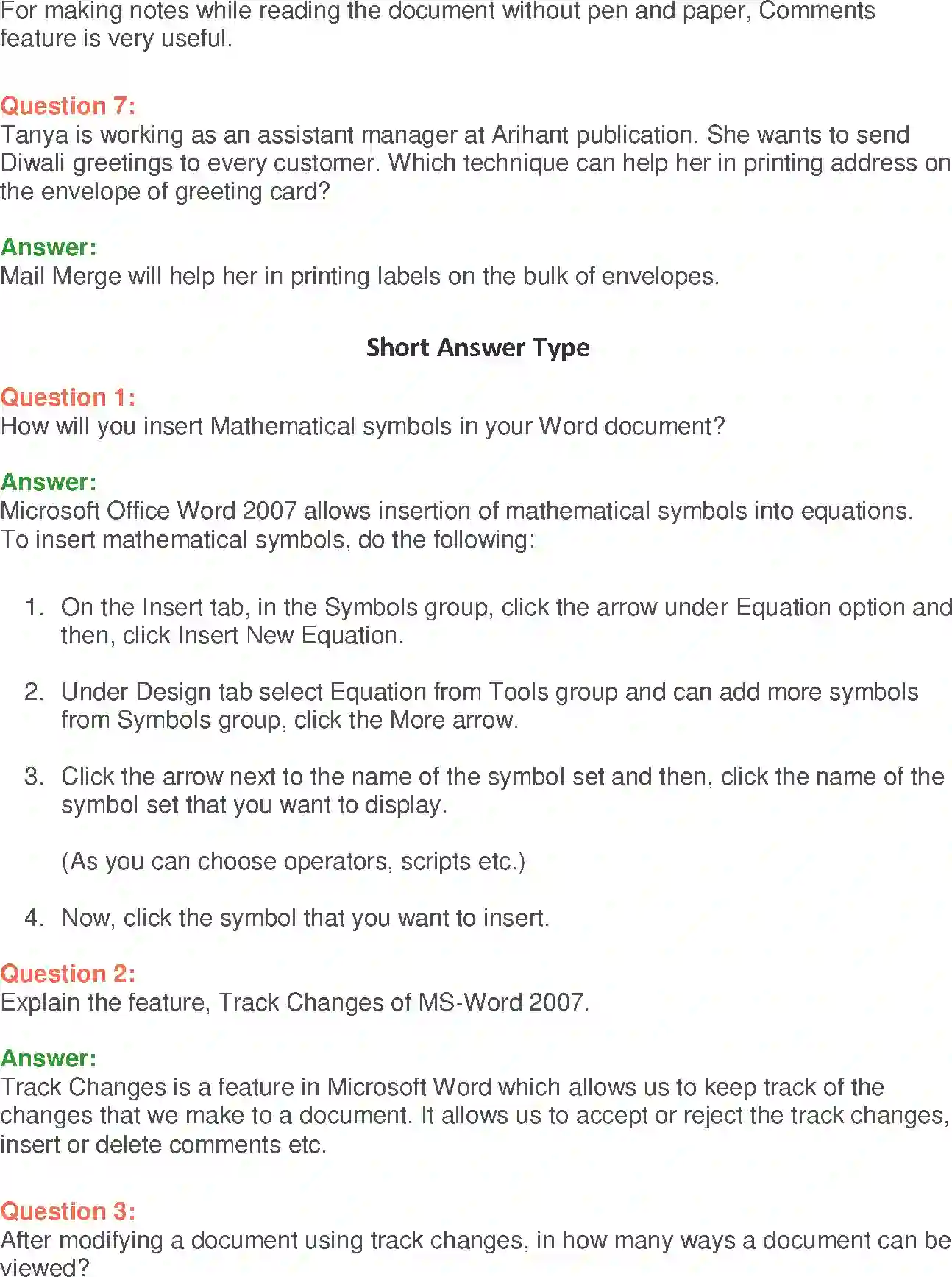 NCERT-Solution-Class-9-Foundation-of-Information-Technology-MSWord-2007-Advanced-3378-page-2