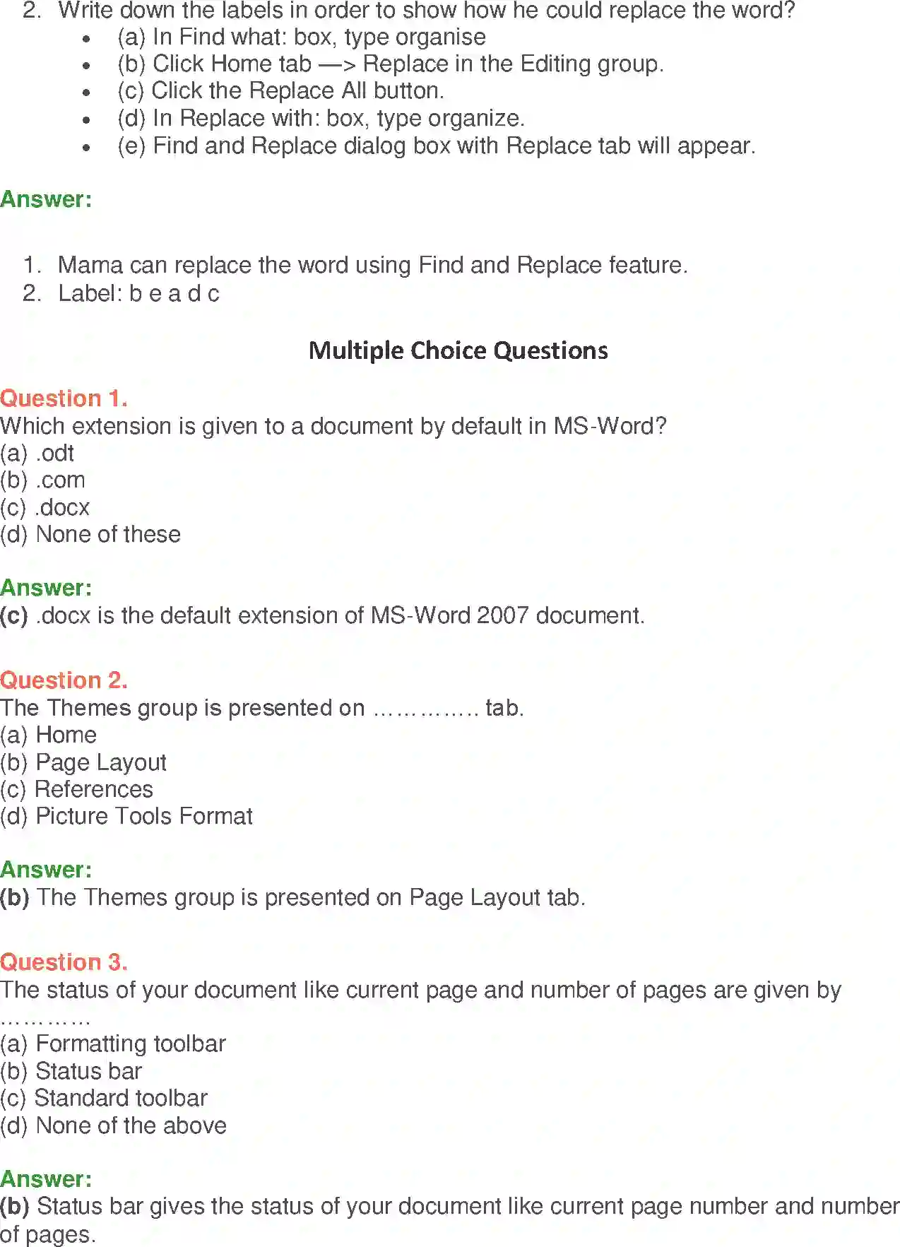 NCERT-Solution-Class-9-Foundation-of-Information-Technology-MSWord-2007-Basics-3377-page-12