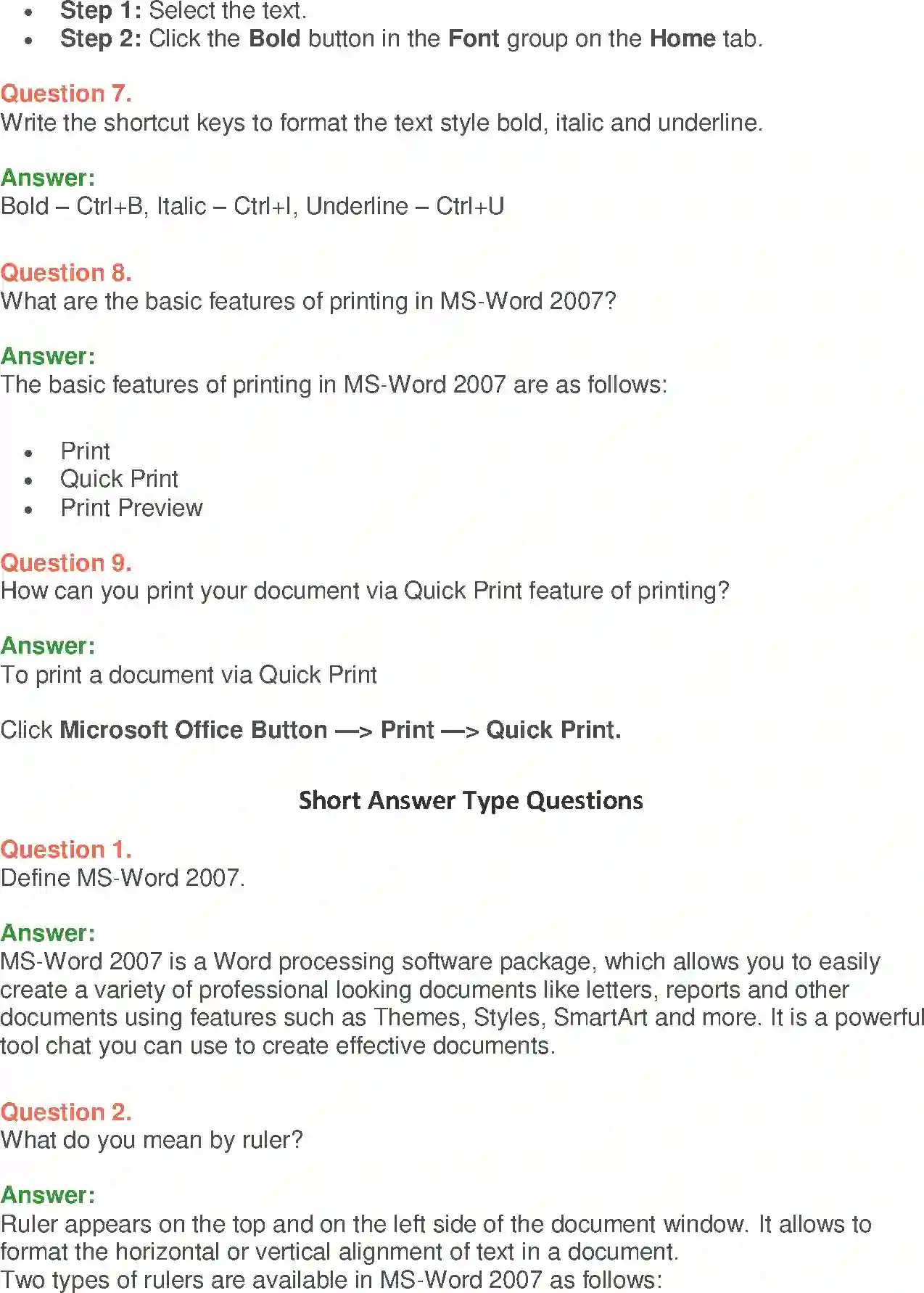 NCERT-Solution-Class-9-Foundation-of-Information-Technology-MSWord-2007-Basics-3377-page-2