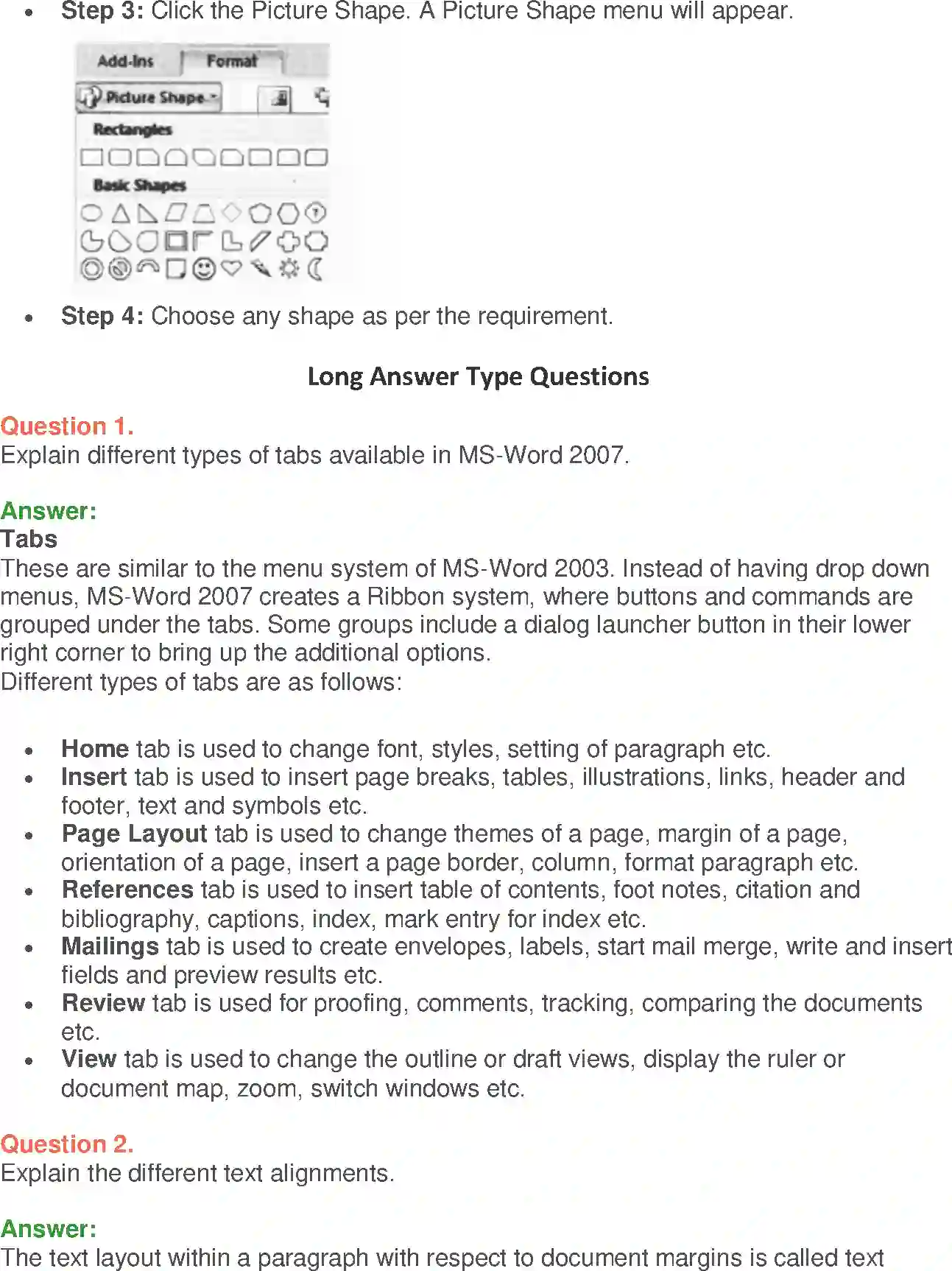 NCERT-Solution-Class-9-Foundation-of-Information-Technology-MSWord-2007-Basics-3377-page-5