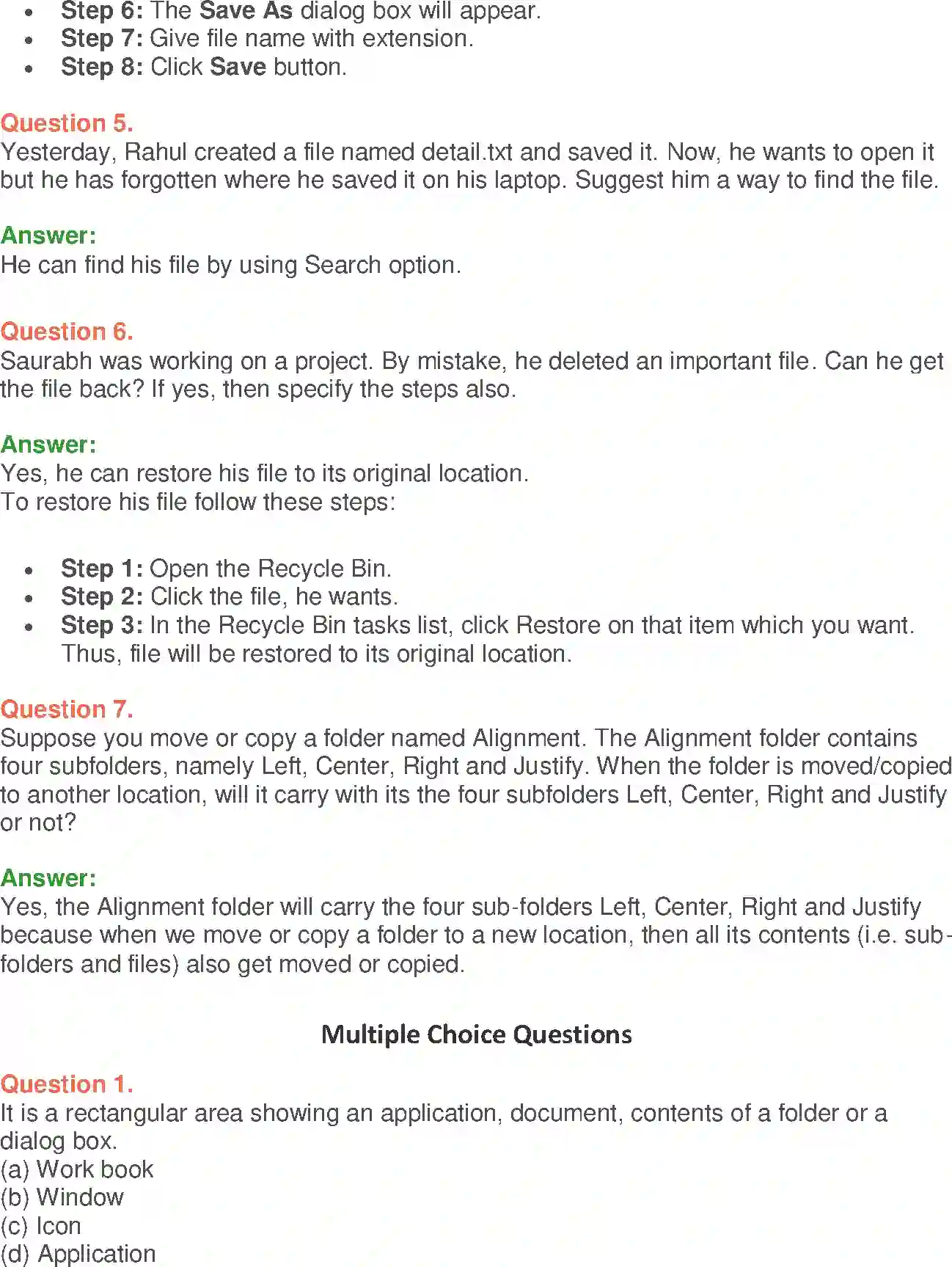 NCERT-Solution-Class-9-Foundation-of-Information-Technology-Windows-Operating-System-1204-page-14
