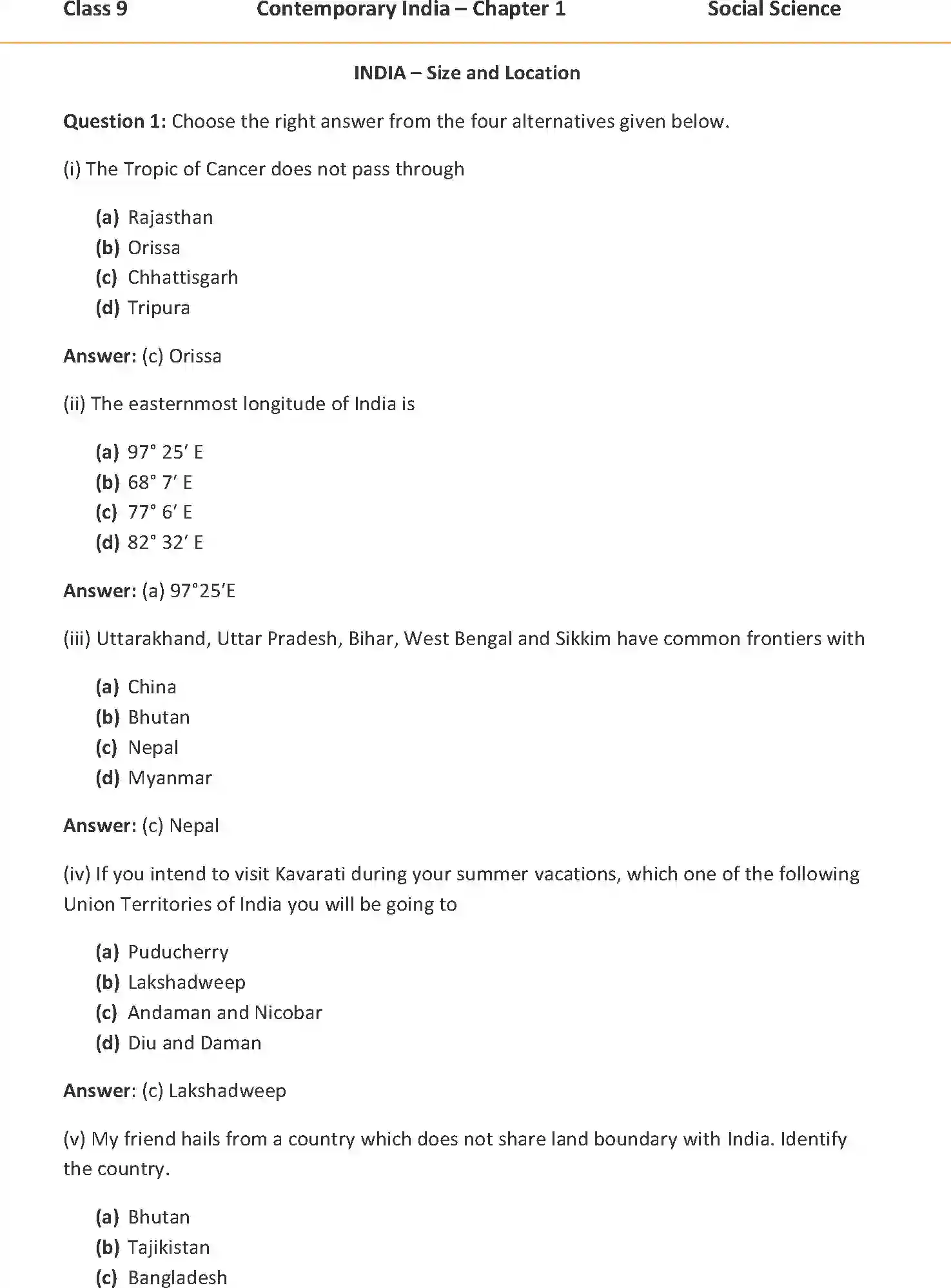 NCERT-Solution-Class-9-Social-Science-India-–-Size-and-Location-1069-page-1